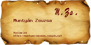 Muntyán Zsuzsa névjegykártya